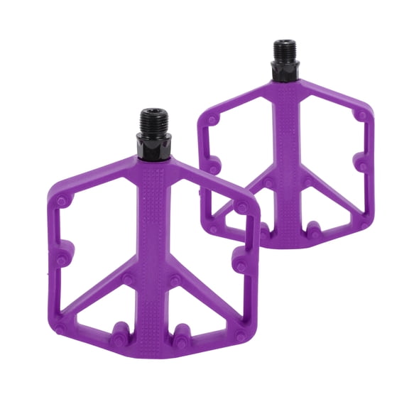 Unique Bargains Bicycle Pedal Aluminum Alloy Universal Bike Flat Pedal Without Reflective Strips Purple Fit 14mm Non-Slip Bicycle Pedal for BMX MTB Road Bikes 1 Pair