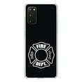 thumbnail image 1 of DistinctInk Clear Shockproof Hybrid Case for Galaxy S20 ULTRA / 5G (6.9" Screen) - TPU Bumper, Acrylic Back, Tempered Glass Screen Protector - White Fire Department Maltese Cross - First Responders, 1 of 2