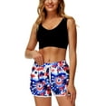 thumbnail image 4 of Women Summer Board Shorts Hawaiian Tropical Print Beach Swim Shorts with Pockets, 4 of 10