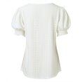 thumbnail image 5 of Dressy Square Neck Tops for Women,Women Short Sleeve Square Neck Jacquard Solid Color Puff Sleeved Loose T Shirt Top,Puffy Short Sleeve Spring Tops(Size:S), 5 of 8