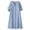 Light Blue, variant on Summer Linen Dresses for Women Cotton Gauze Button V Neck Midi House Shirt Dress Short Sleeve Boho Beach Sundress