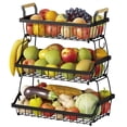 thumbnail image 2 of Cesta de Fruta de Metal de 3 Niveles, Cesta de Almacenamiento de Frutas de 3 Niveles con Asa, Frutero de Cocina para Almacenar Verduras y Frutas, 2 of 8