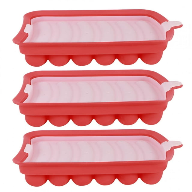 Sausage Making Mold - 3PCS Food Grade Sausage Hot Dogs Silicone Mold DIY Ham Making Mould Baby Food Supplement Baking Tools(Red)