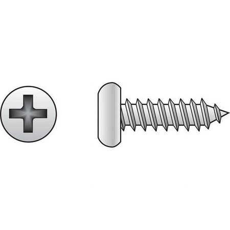 

No.14 x 1 in. Phillips Pan Head Zinc-Plated Steel Sheet Metal Screws - Pack of 100