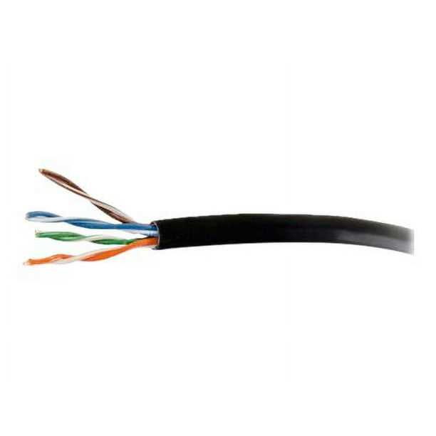 C2G 500ft Cat6 Ethernet (UTP) CAT 6 Câble Non Blindé - Câble de Raccordement Réseau Cat6 en Vrac avec Conducteurs Solides - PoE - Bleu - Câble en Vrac - 499 ft - UTP - - Montant, Solide - Noir