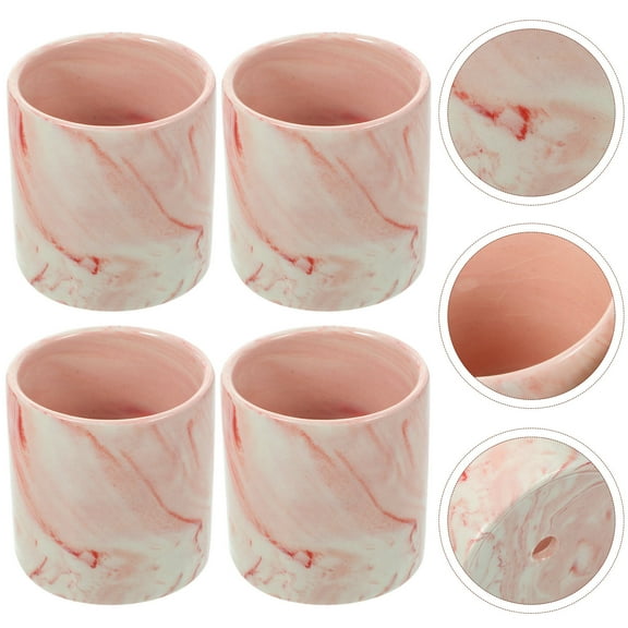 SWETRACE Small Planter Decorations Pink 4Pcs Ceramic Minimalist