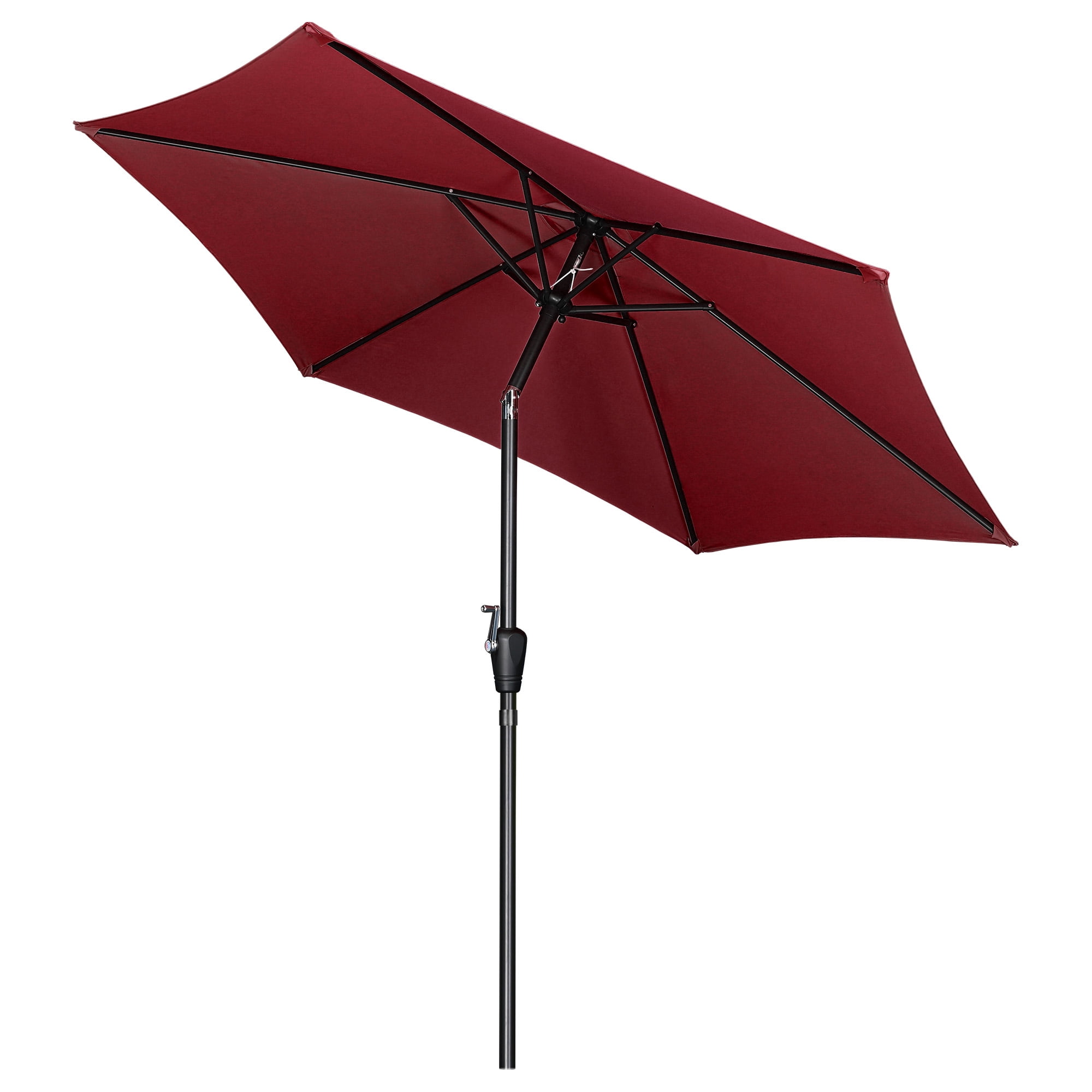 Aluminum Outdoor Patio Umbrella with Crank Tilt Air-vented Color Opt 8ft UV 30 