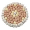 thumbnail image 1 of Global Groove GLG50059-01L Hand Crafted Felt Ball Trivets, Round Flower Design - Pink, 1 of 1