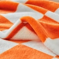 thumbnail image 4 of Checkered Throw Blanket for Couch and Bed, Luxurious Fleece Blanket with Checkerboard Grid Home Decor, Soft Cozy Orange and White Warm Blankets for Spring, 50"x60", 4 of 5