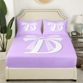 thumbnail image 3 of Erosebridal Initial D Letter Full Sheet Sets, Princess Bow Bedding Full Size, Purple Monogrammed Reversible Bed Sheets Full, Microfiber Room Decor, 4pcs, 3 of 7
