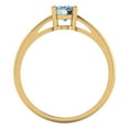 thumbnail image 4 of 1 ct Oval Cut Natural Swiss Blue Topaz Solitaire 18K Yellow Gold Womens Engagement Ring, 4 of 5