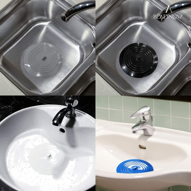 4pcs Kitchen Sink Plug Cover With Suction Cup, Silicone Water Stopper For  Bathroom Basin, Prevent Leakage And Odor