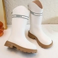 thumbnail image 5 of NAISIBABY Girls Knee High Boots, Lug Sole Wide Calf Back Zipper Fall Winter Fashion Princess Boots Beige 1.5(Big Kids), 5 of 6
