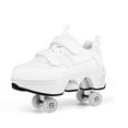 thumbnail image 3 of Boys Girls 2-in-1 Roller Skates & Sneakers Unisex Retractable Wheels Outdoor Fun & Fitness Kick Roller Shoes Children Best Gift, 3 of 12