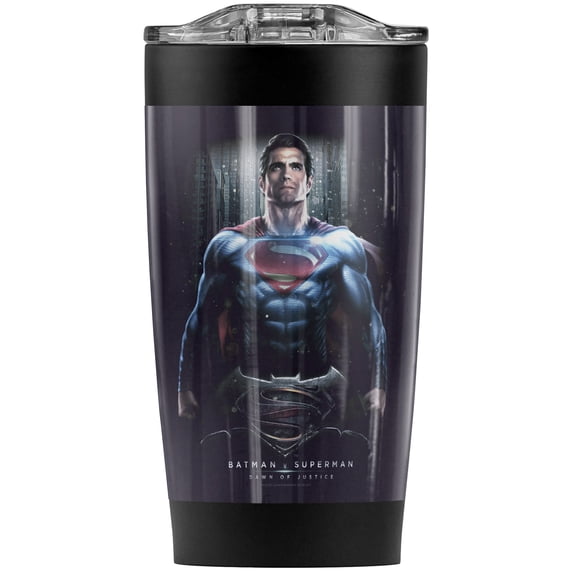 Batman V Superman Signal Stainless Steel Tumbler 20 oz Coffee Travel Mug/Cup, Vacuum Insulated & Double Wall with Leakproof Sliding Lid | Great for Hot Drinks and Cold Beverages