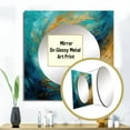 thumbnail image 3 of Designart "Gilded Whirlpool Waves Painting III" Abstract Spirals Square Mirror For Wall Decor - Large Gold Square Printed Wall Mirror Art - Wall Mounted Square Large Mirror, 3 of 5