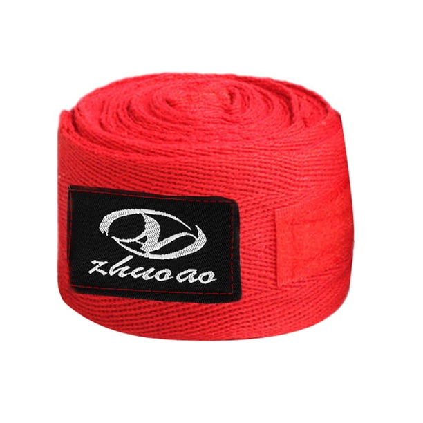 Wosthever Vendaje de boxeo Algodón Elástico Fitness Mano Absorbente de sudor Cinta deportiva portátil Gimnasios en casa Rojo
