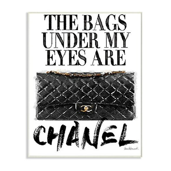 Stupell Industries Glam Bags Under My Eyes Black Bag Wall Plaque Art, Proudly Made in USA