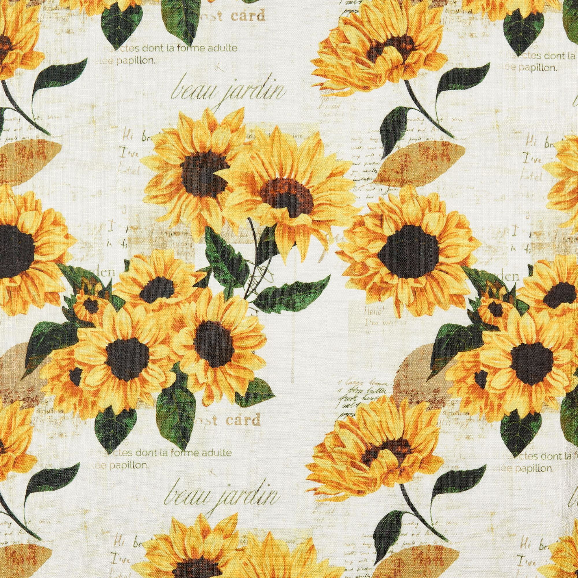 Mainstays Light Filtering Curtain Tier Pair and Valance Set, 3-Piece, Sunflower, 54" W x 36" L