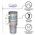 thumbnail image 4 of OBREWU Pioneer Flower Tumbler with Handle and Lid,Pioneer Flower 40oz Double Wall Vacuum Insulated Tumbler,Cups Gift for Women and Men, 4 of 7