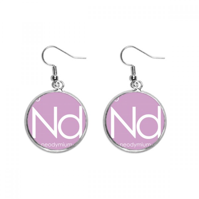 Chestry Elements Period Table Lanthanide Neodyum Nd Ear Dangle Silver Drop Earring Jewelry Woman