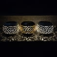 thumbnail image 3 of Solar Table Lantern Outdoor Waterproof Dancing Flashing Flame 7 Color 2 Modes Metal Tabletop Light Desktop Decorative Lamp for Patio Garden Pathway Yard(White), 3 of 9