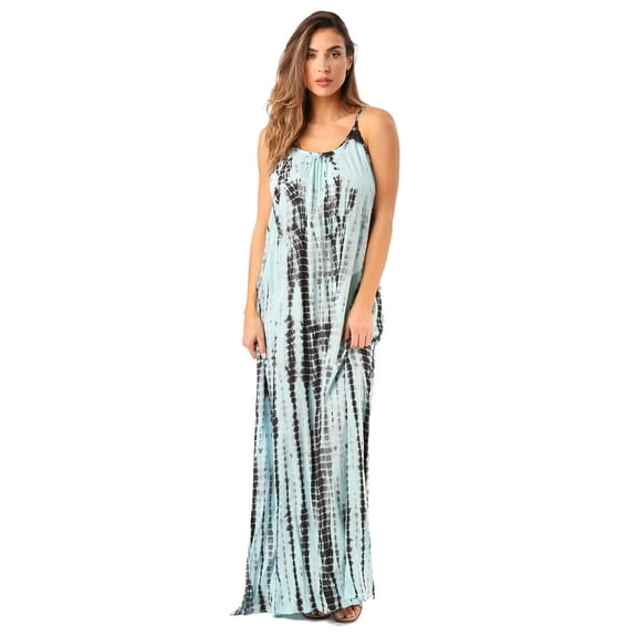 Riviera Sun Rasta Maxi Dresses for Women (Aqua / Charcoal, Medium)
