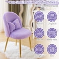 thumbnail image 4 of Zimtown Vanity Makeup Chair Armless Home Office Chair for Bedroom or Study Faux Rabbit Fur, Purple, 4 of 8