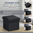 thumbnail image 7 of Ornavo Home 2 Pack Small Storage Ottoman Foldable Collapsible Cube Square Linen Ottoman Foot Rest Stool Seat, for Living Room, Bedroom, Home Office, Dorm - 12 x 12 x 12, Black, 7 of 7
