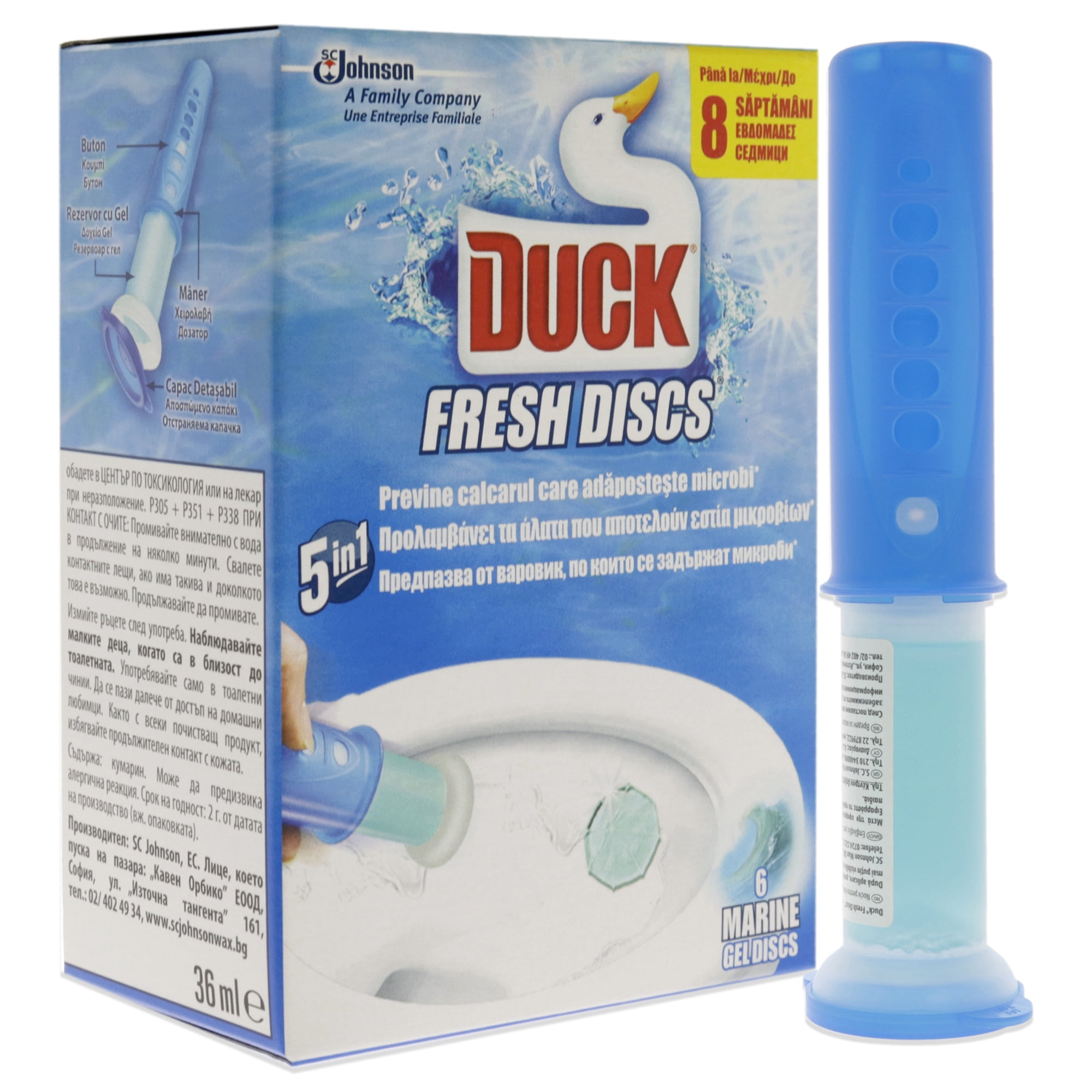Duck Toilet Gel Discs Marine Fragrance 6 Pc 