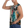 thumbnail image 3 of Fotbe Colorful Graffiti Cow Men's Camiseta sin Mangas Estampada para Hombres, Playera Casual para Gimnasio, Entrenamiento, Playa-X-Large, 3 of 7