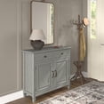 thumbnail image 2 of WyndenHall  Hampshire 40" Wide Solid Wood Traditional Entryway Storage Cabinet - 40"w x 15"d x 36" h Legs Fog Grey Bronze Finish,Lacquer, 2 of 5