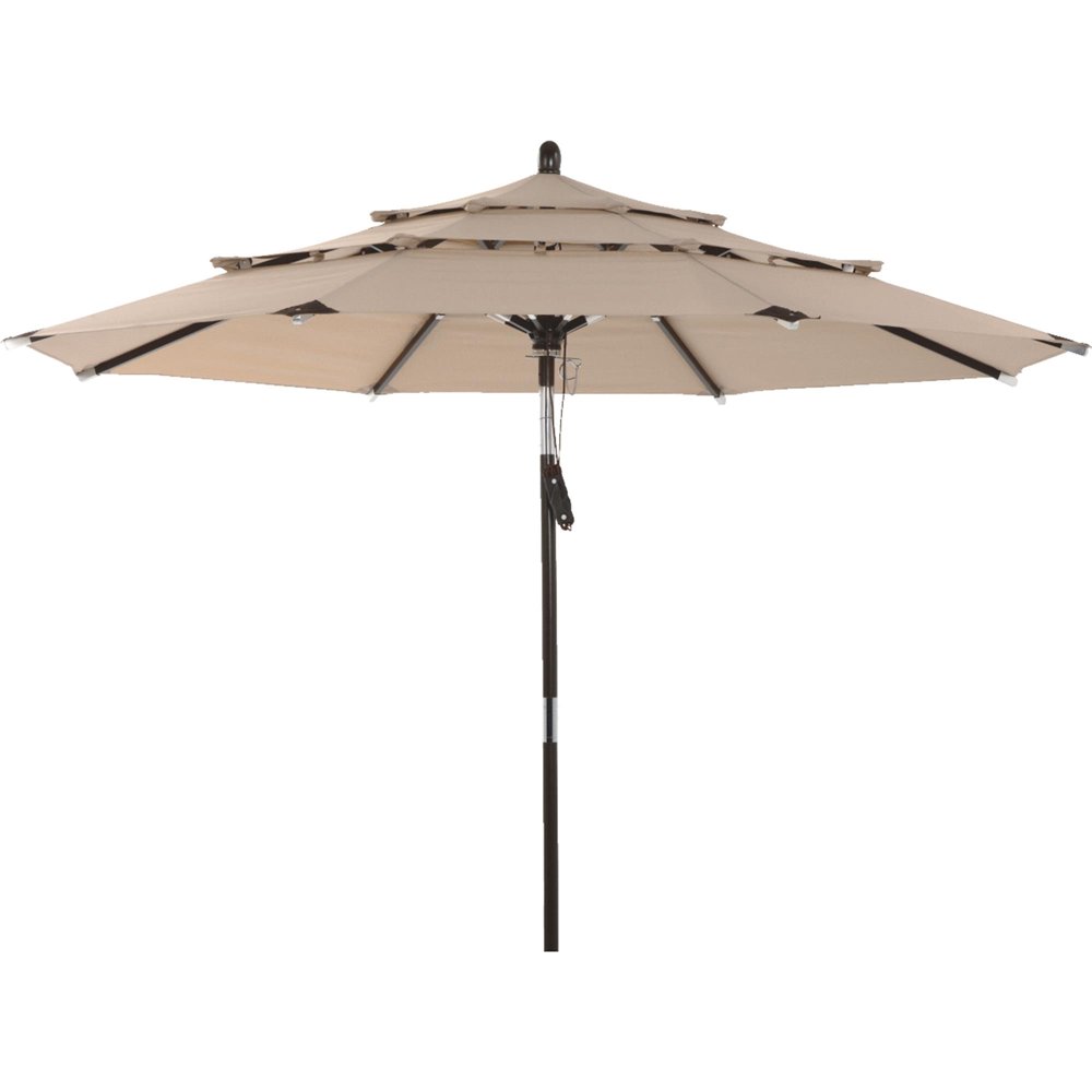 Outdoor Expressions 9 Ft. 3Tier Wood Tilt/Pulley Patio Umbrella
