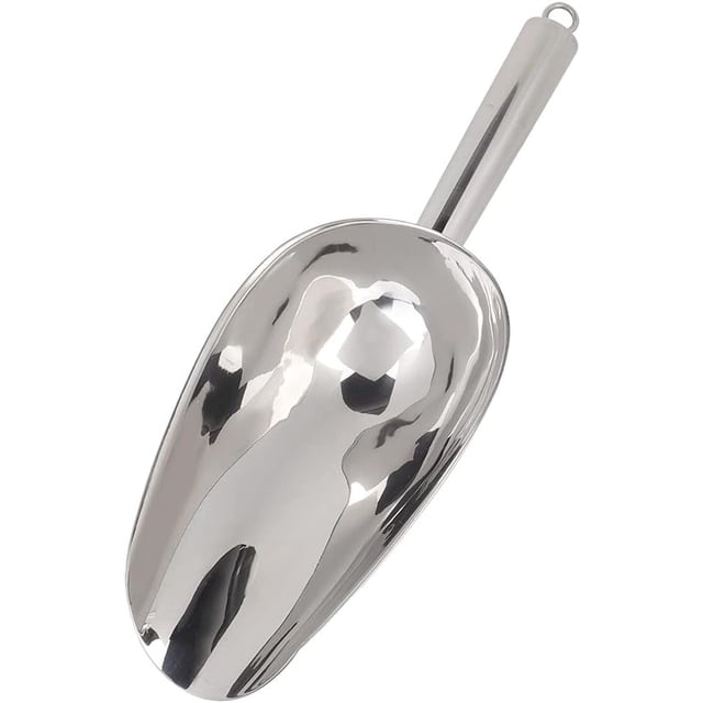 Pala de Acero Inoxidable 304 de Grosor Reforzado, 18 oz, Cuchara Multifuncional con Mango Ergonómico Antideslizante, Ideal para Bares, Fiestas, Bodas, Alimentos para Perros y Mascotas