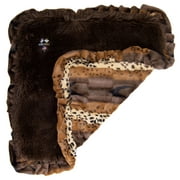 Bessie and Barnie Wild Kingdom / Grizzly Bear Luxury Ultra Plush Faux Fur Pet/ Dog Reversible Blanket (Multiple Sizes)
