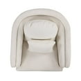 thumbnail image 5 of Velvet Accent Chair, Modern Upholstered Armchair with Lumbar Pillow and Metal legs, Living Room Single Sofa Chair for Home Office, White, 5 of 8
