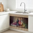 thumbnail image 3 of Western Country Cabinet Curtains 28"W x 35L, Farmhouse Abstract Wines Fruits Beige Under Sink Skirt for Bathroom Vanity Kitchen Self Adhesive, Dust-Proof Privacy Curtain for Closet Shelves Laundry, 3 of 9