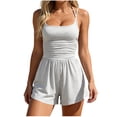 thumbnail image 3 of Sentmoon Combishort Courte Sans Manches Tenue Décontractée d'Été pour Femmes Coupe Régulière Bretelles Spaghetti Combinaison d'Entraînement pour le Quotidien et les Déplacements TP-TG, 3 of 7