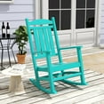 thumbnail image 3 of WestinTrends Malibu Outdoor Rocking Chair Set of 2, All Weather Poly Lumber Adirondack Rocker Chair with High Back, 350 Lbs Support Patio Rocking Chair for Porch Deck Garden Lawn, Turquoise, 3 of 7