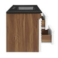 thumbnail image 4 of Wall Mount Sink Vanity Cabinet, White Walnut Black, Wood, Mid Century Hotel Bedroom Bathroom, Modern Contemporary HB34074, 4 of 11
