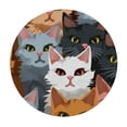 thumbnail image 2 of JEUXUS Colorful Funny Cats Kitten Animals Round Tablecloth with Elastic Edge Washable Decor Table Covers for Kitchen Dining Patio Parties, 2 of 7