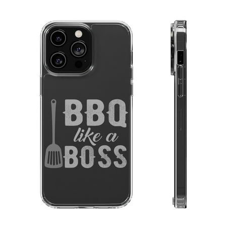 DistinctInk Clear Case for Apple iPhone 15 PRO (6.1" Screen) - BBQ Like a Boss Barbecue