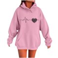thumbnail image 4 of JUSLIO Womens Tops with Pockets Hoodies Sweatshirts Graphic Long Sleeve Sweatshirts Pink L, 4 of 4