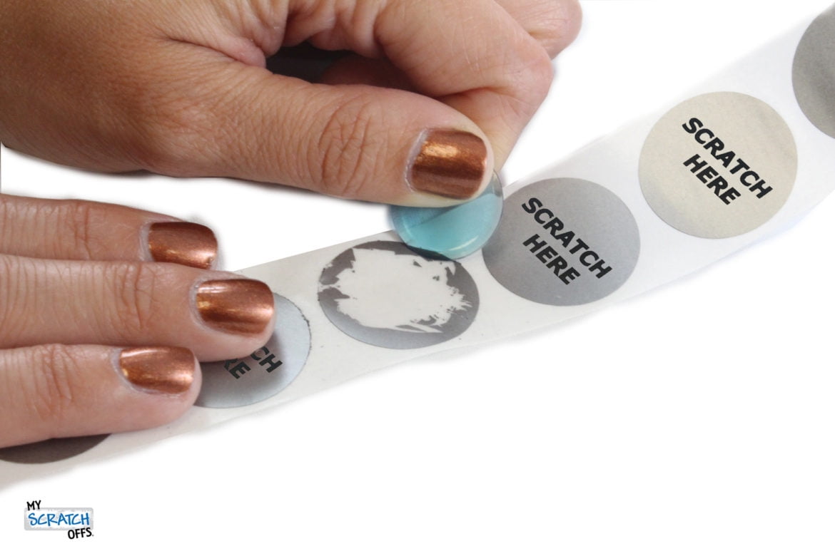 My Scratch Offs 1" Silver Round "Scratch Here" Scratch-off Sticker Labels, 250 Count