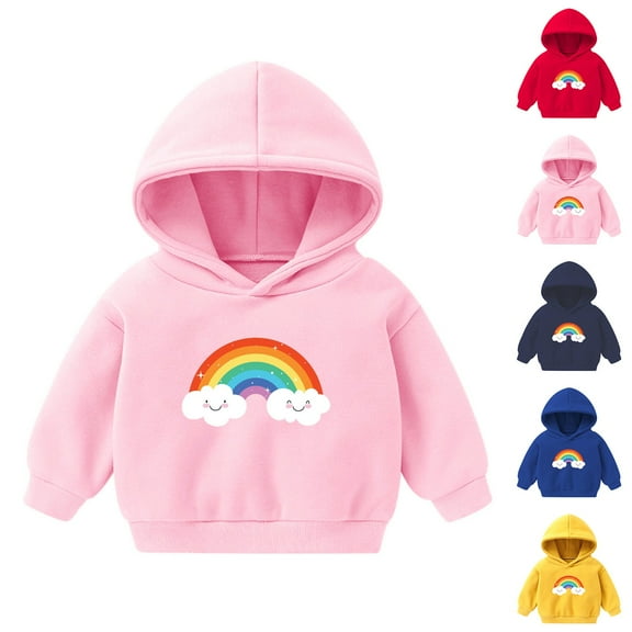 Fesfesfes Toddler Sweatshirt Childrens Shirt Long Sleeve Shirt Printed Hoodie Tops For Boys And Girls Hooded Sweatshirt