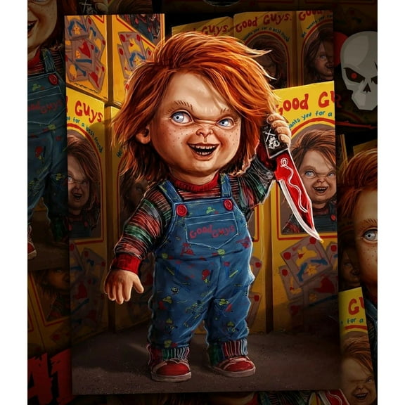 Chucky Diamond Painting Set (for Adults) 5D DIY Character Diamond Art Set (for Beginners) Round Full Diamond Diamond Painting Gem Art Crafts (Home Wall Decoration Gift)