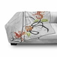 thumbnail image 3 of Tribal Soft Flannel Fleece Throw Blanket, Small Baby Lizard Flowers and Leaves with Oriental Lines Print, Cozy Plush for Indoor and Outdoor Use, 50" x 60", Orange White Black, by Ambesonne, 3 of 6