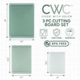 thumbnail image 3 of COOK WITH COLOR 3-Piece Extra Large Cutting Board Set with Rubber Borders, Sage, 3 of 7