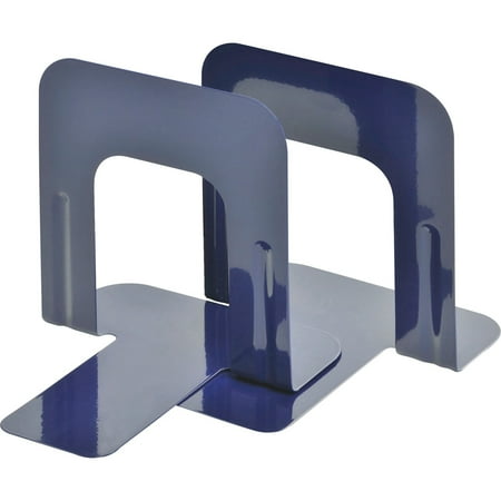 5" Economy Bookends - 5" Height x 5.3" Width x 4.7" Depth - Recycled - Blue - Steel - 2 / Pair