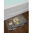 thumbnail image 2 of Alice in Wonderland Bath Mat, Welcome Wonderland Black and White Floor Landscape Mushroom Lantern, Non-Slip Plush Mat Bathroom Kitchen Laundry Room Decor, 29.5 X 17.5 Inches, Multicolor, Ambesonne, 2 of 2